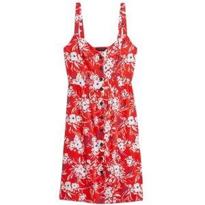 Banana Republic Floral Dress Size XS Red Floral